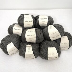 Rowan Biggy Yarn Merino Wool Ball Skeins 100g 33Yrds Lot of 9 Neutral Gray 235